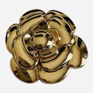 Vintage Gold Tone Flower Brooch Pin 1.5 Inch Floral Statement Jewelry NWOT